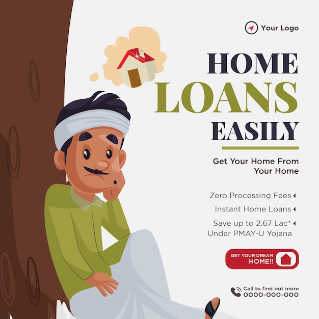 Banner design of home loans easily template