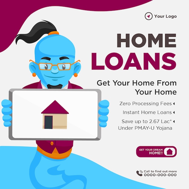 Banner design of home loans template