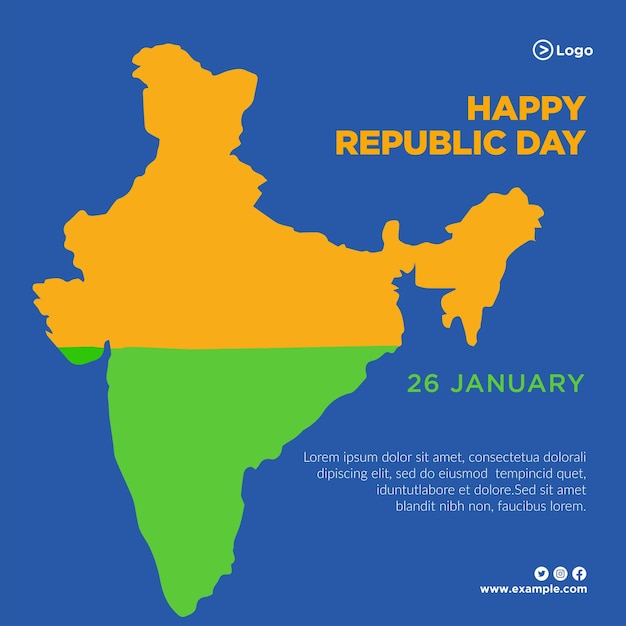 Vector banner design of india republic day template