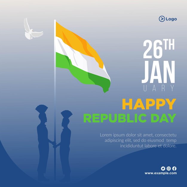 Banner design of India republic day template