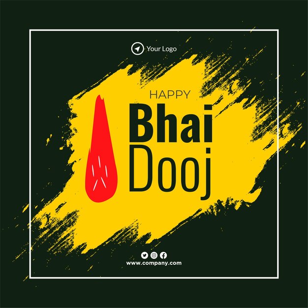 Banner design of Indian festival Happy Bhai Dooj template