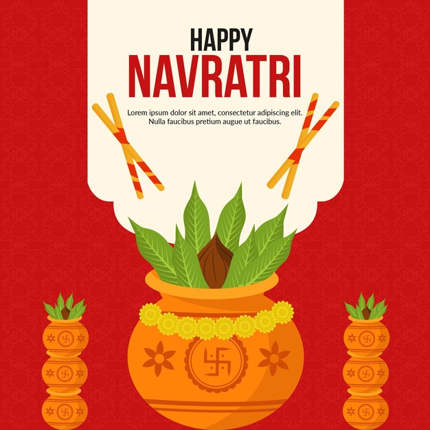 Banner design del modello happy navratri del festival indiano