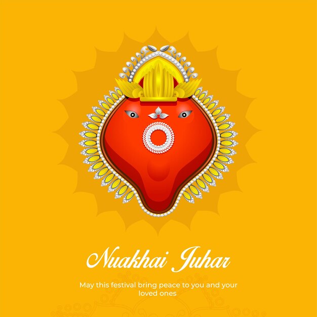 Vector banner design of indian festival happy nuakhai juhar template