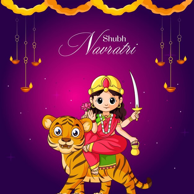 Banner design of indian festival subh navratri template