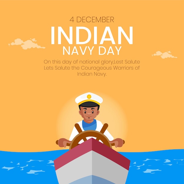 Banner design of indian navy day template