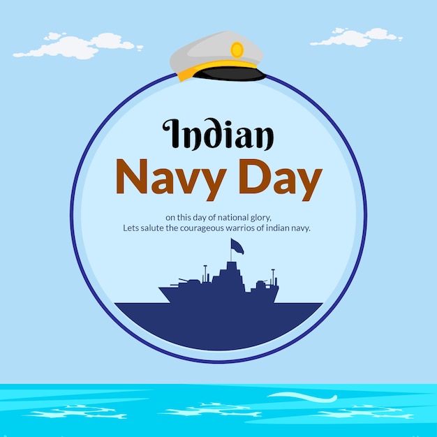 Vector banner design of indian navy day template