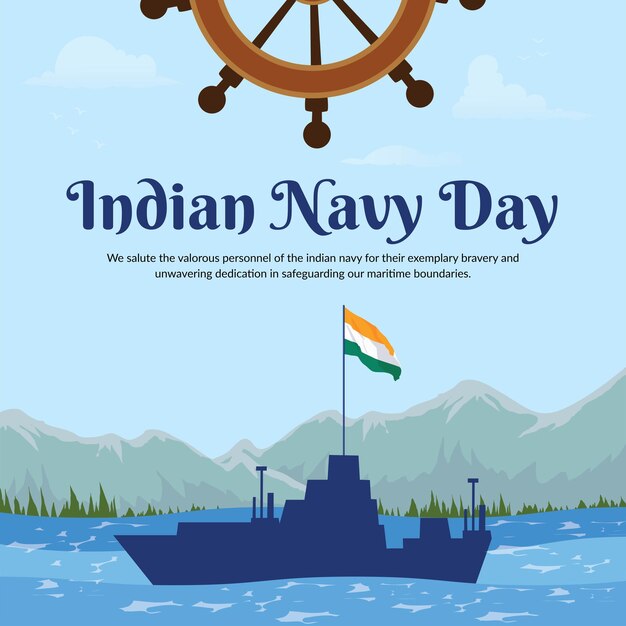 Banner design of indian navy day template