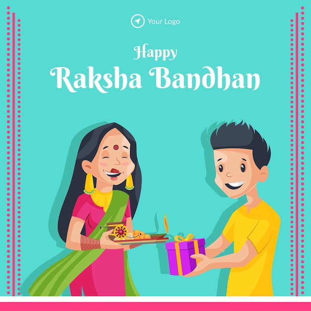 Banner design of Indian religious festival happy raksha bandhan vector illustration