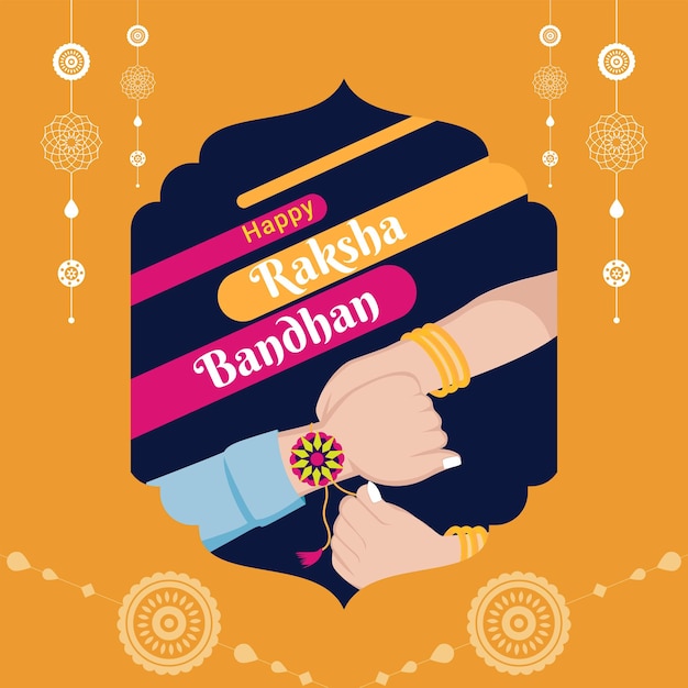 Vector banner design of indian religious festival happy raksha bandhan vector illustration