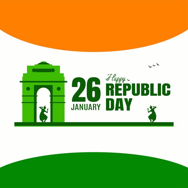 Vector banner design of indian republic day template