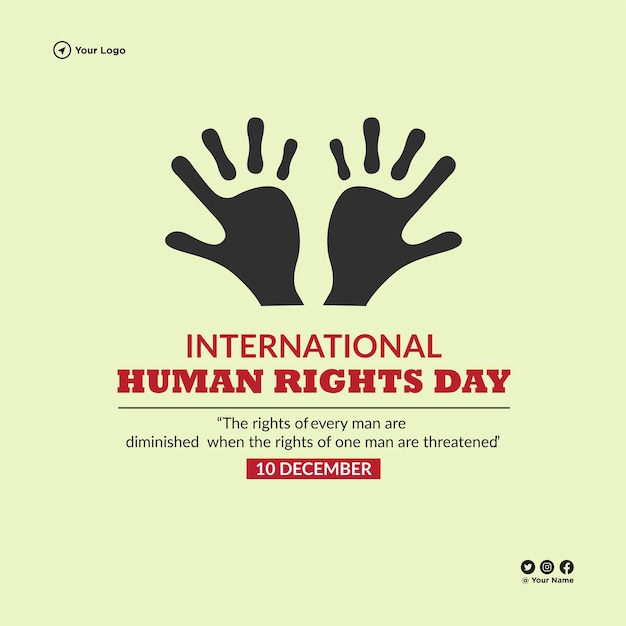 Banner design of international human rights day template