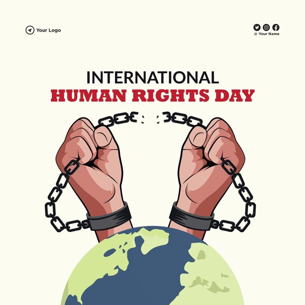 Vector banner design of international human rights day template