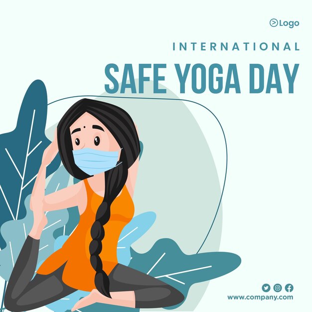 Banner design of international safe yoga day