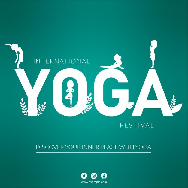 Banner design del modello di festival della giornata internazionale dello yoga