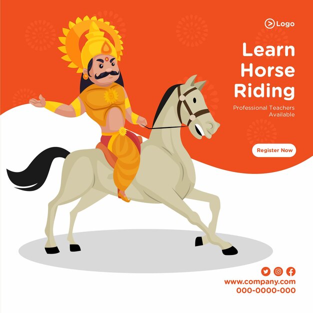 Banner design of learn professional horse riding