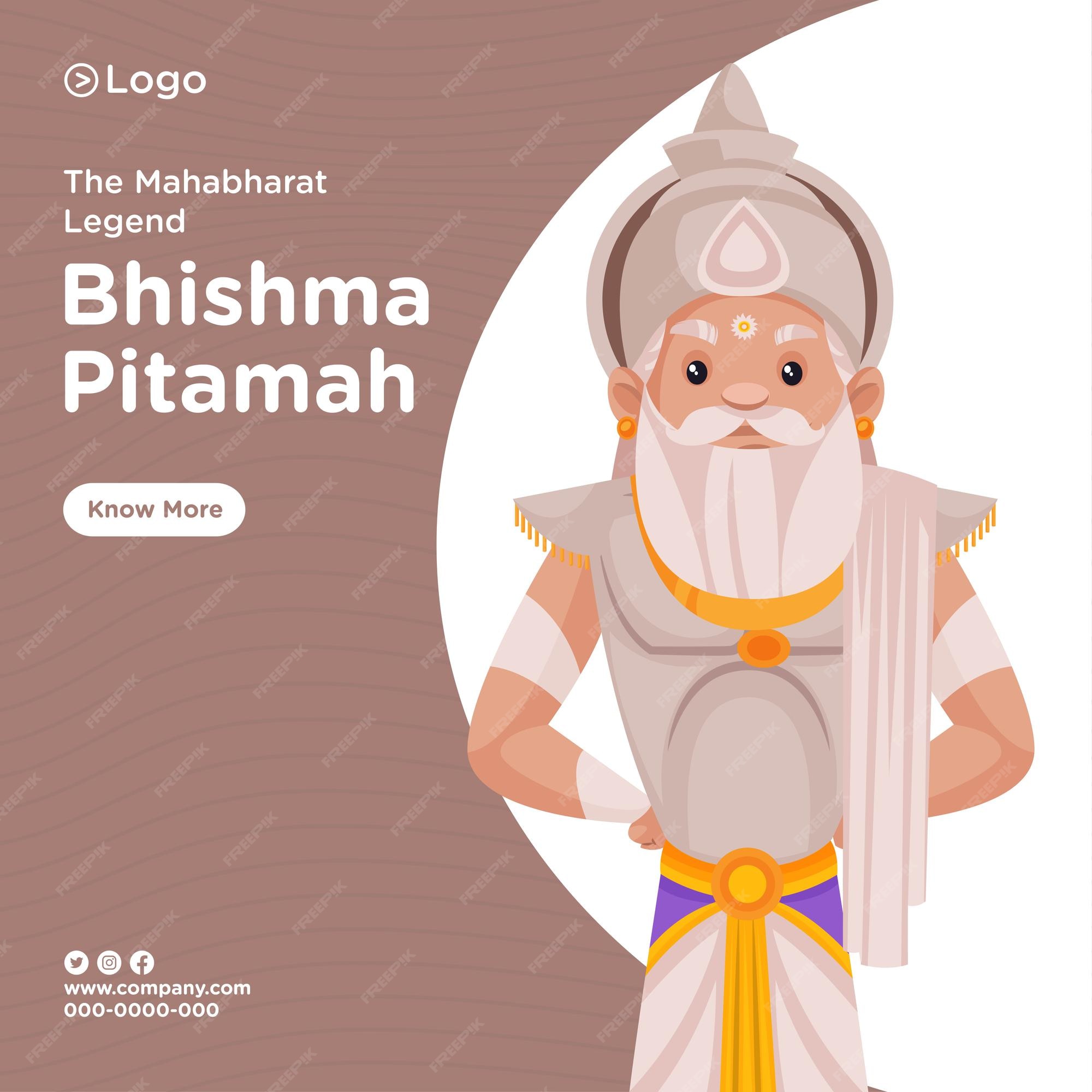Premium Vector | Banner design of mahabharat legend bhishma pitamah Premium Vector | Banner design of mahabharat legend bhishma pitamah