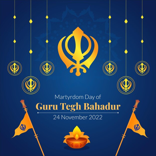 Banner design of martyrdom day of guru tegh bahadur template