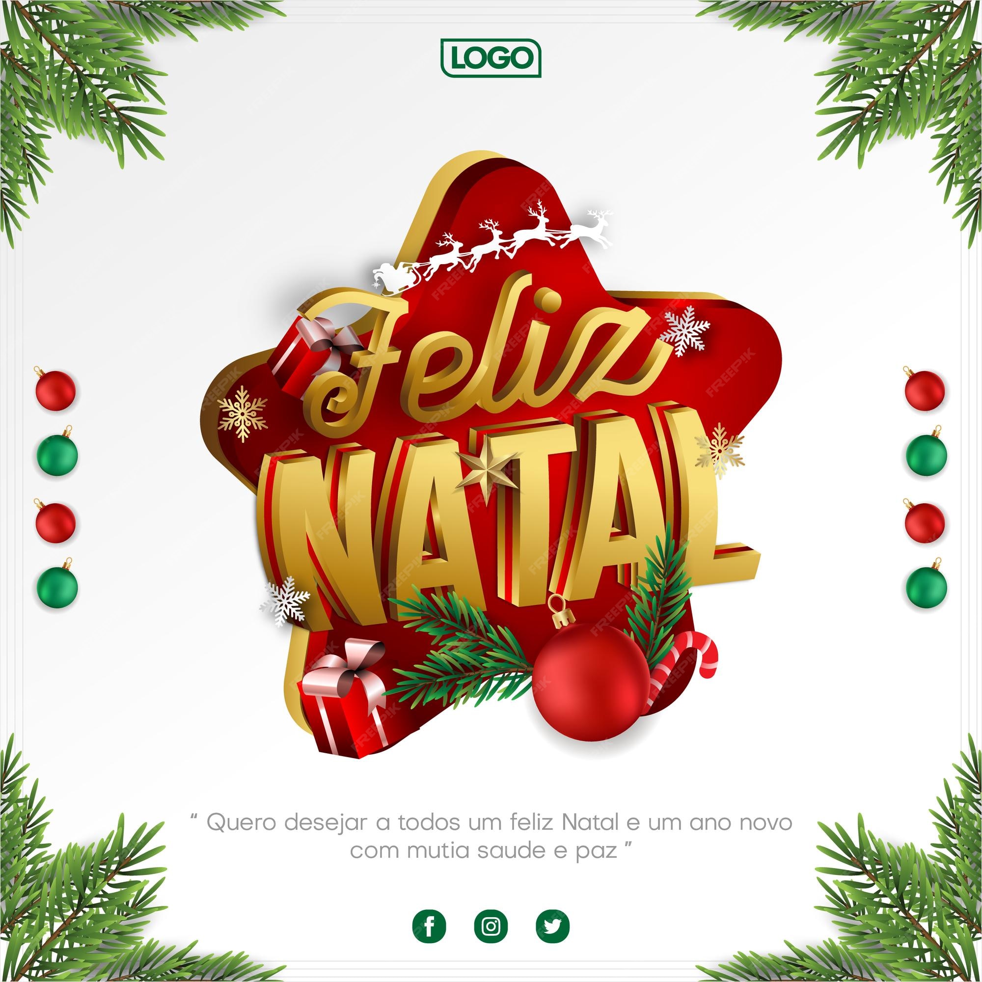 Feliz natal e ano novo - portuguese merry Vector Image