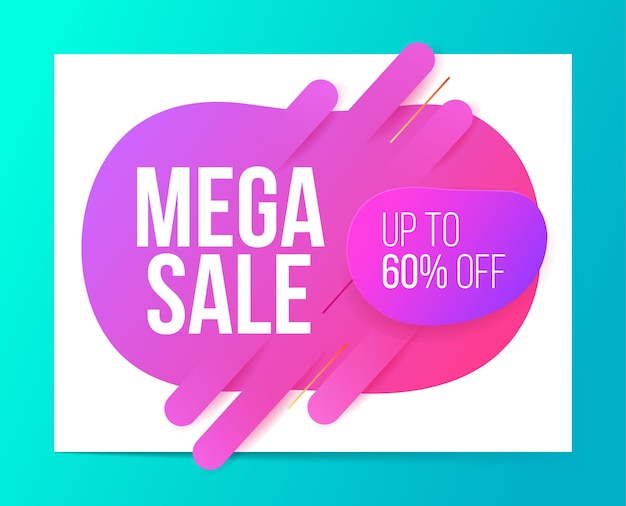 Banner design in modern style for mega sale, discount and special offer