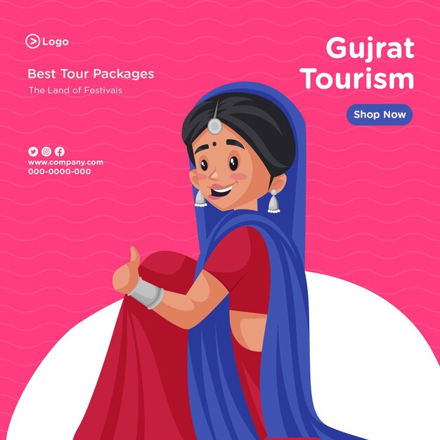 Gujrat Tourism의 최고의 투어 패키지 배너 디자인