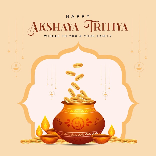 행복한 Akshaya Tritiya 축제 템플릿의 배너 디자인