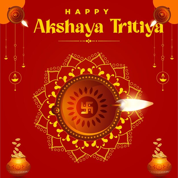 행복 Akshaya Tritiya 템플릿의 배너 디자인