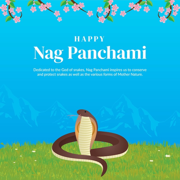 행복한 잔소리 Panchami 힌두교 축제 템플릿의 배너 디자인