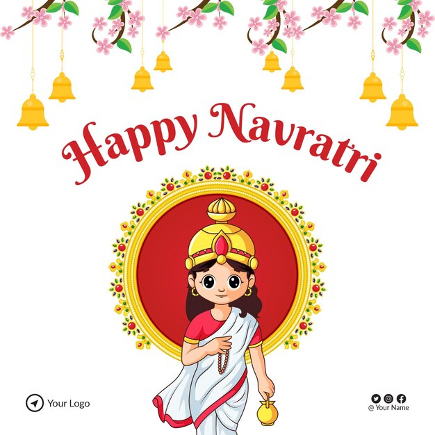 행복 Navratri 인도 축제 템플릿의 배너 디자인