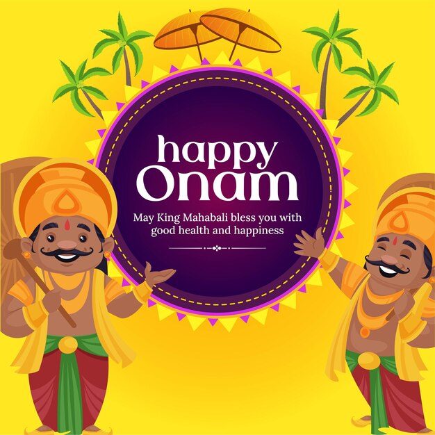 Дизайн баннера шаблона индийского фестиваля happy onam