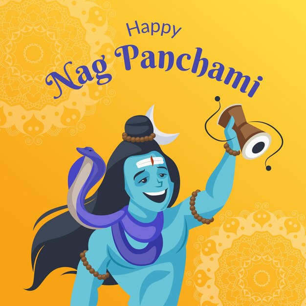 힌두교 축제 Happy Nag Panchami 템플릿의 배너 디자인