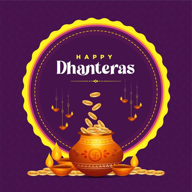インドのお祭りダンテラステンプレートのバナーデザイン