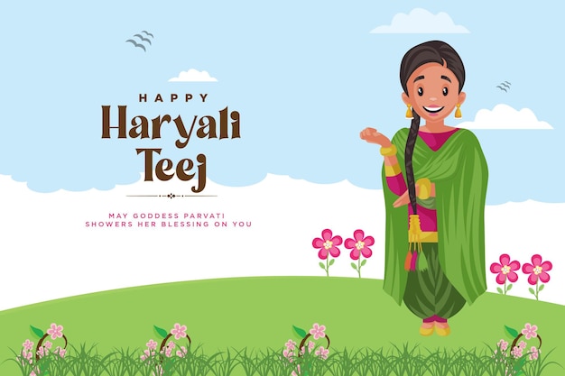 Дизайн баннера индийского фестиваля happy haryali teej template