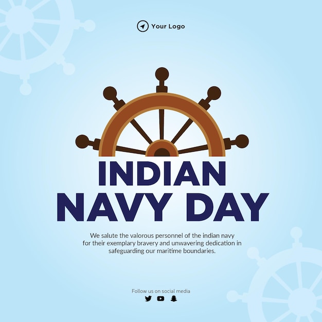 Баннер дизайн шаблона день военно-морского флота индии