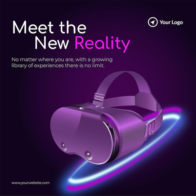 ベクトル meet the new reality テンプレートのバナー デザイン