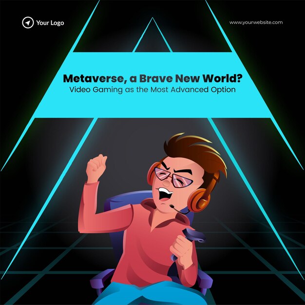 Metaverse A Brave New World 템플릿의 배너 디자인