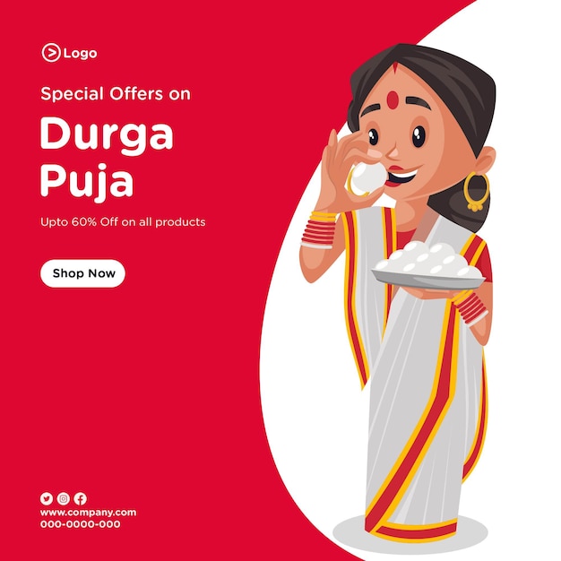 Durga Puja 특별 판매 배너 디자인