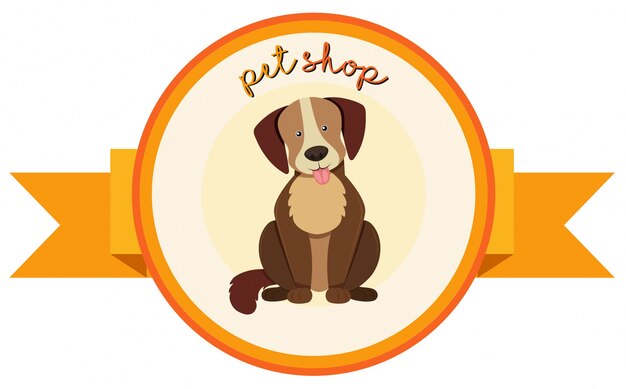 Banner design per negozio di animali con cane carino