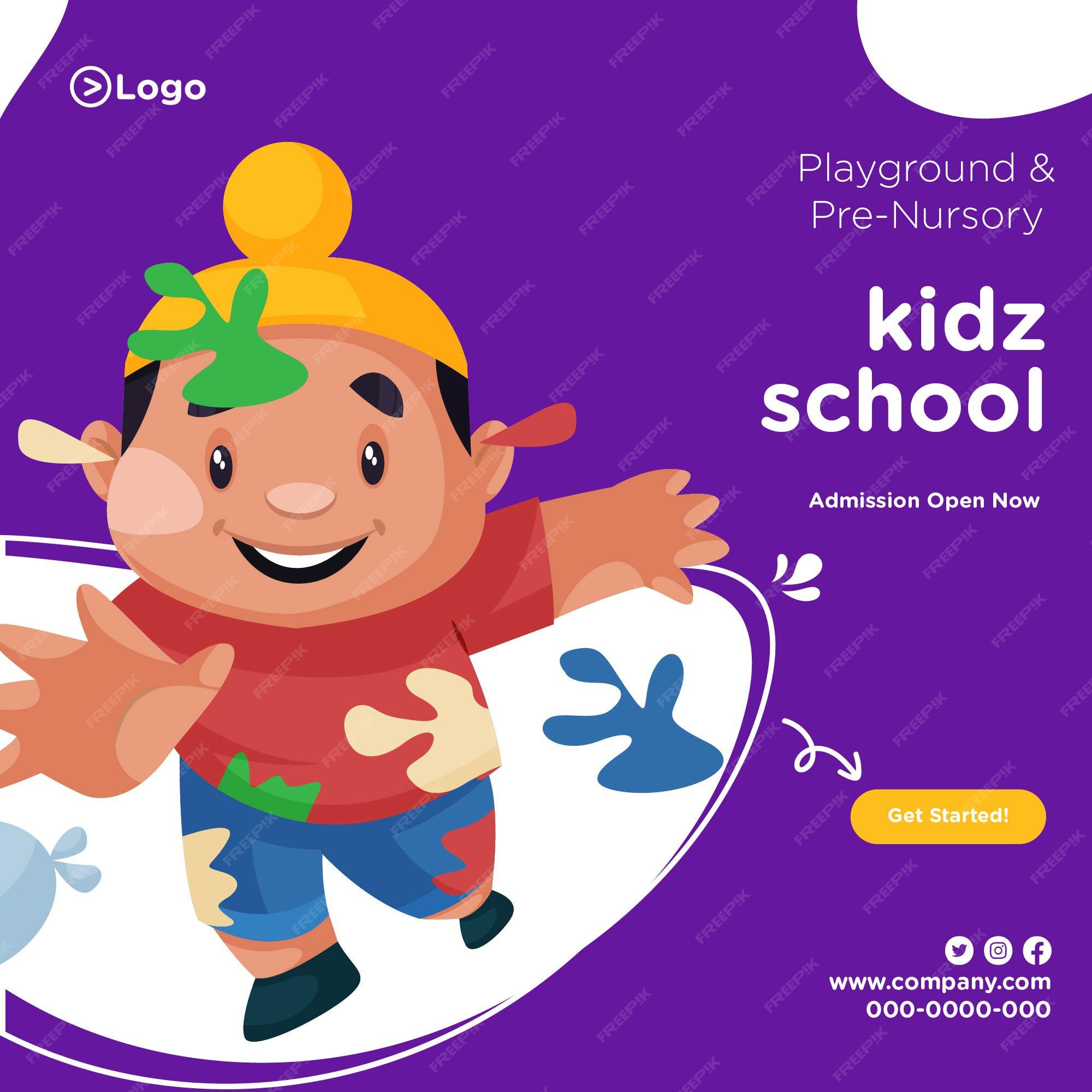 Premium Vector | Banner design of playground and pre nursery kids school admission open Premium Vector | Banner design of playground and pre nursery kids school admission open