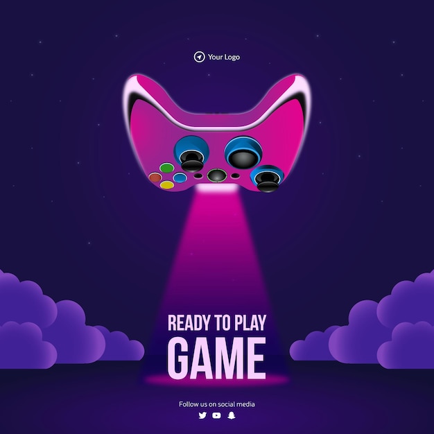 Banner design of ready to play game template