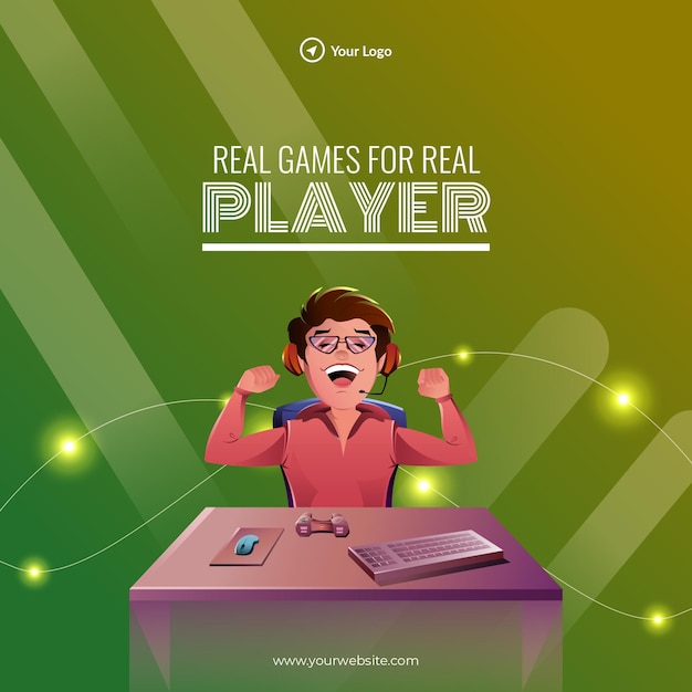 Banner design of real games for real player template