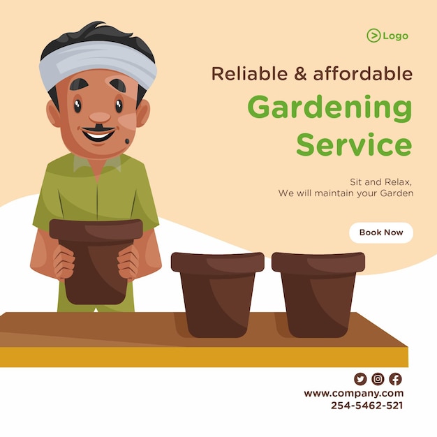 Banner design of reliable and affordable gardening service