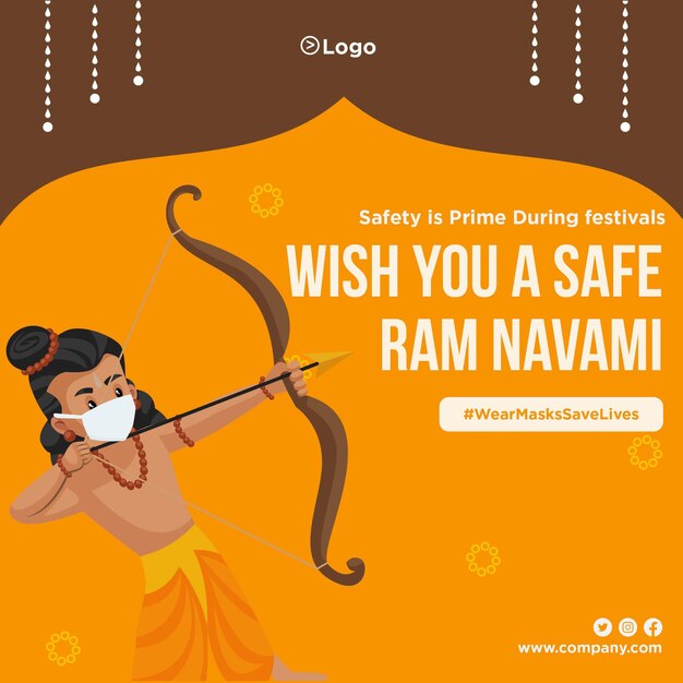 안전한 Ram Navami의 배너 디자인