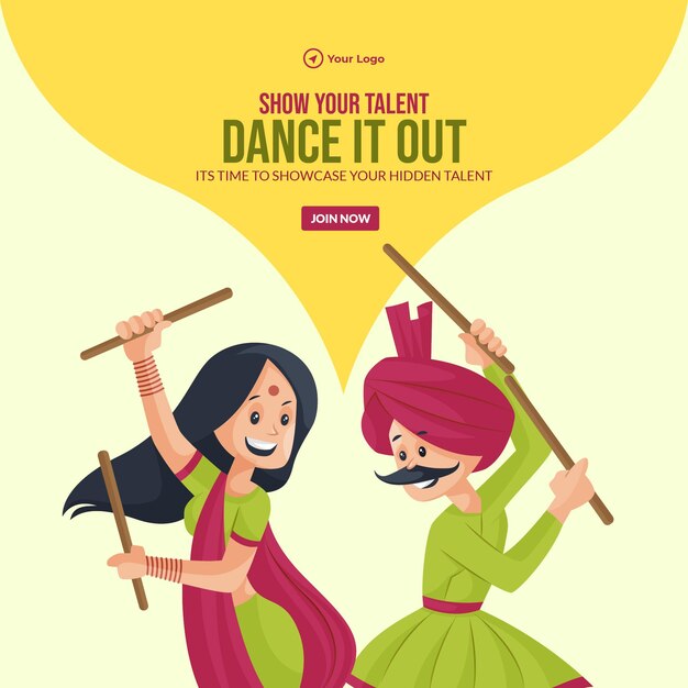 Banner design of show your talent dance it out template