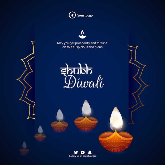 Banner design of shubh Diwali festival offer template