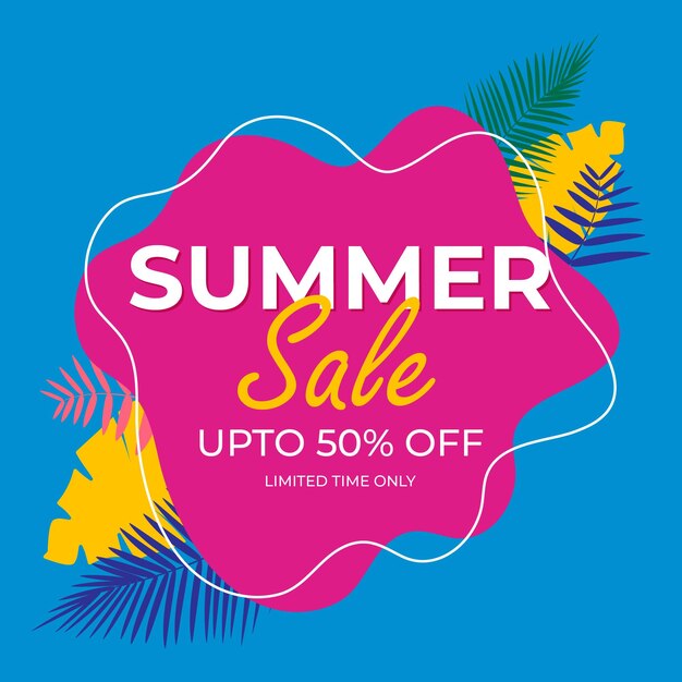 Banner design of summer sale template