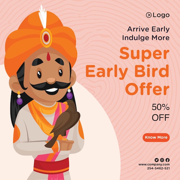 Banner design of super early bird offer template