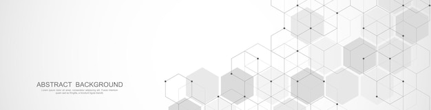 Шаблон оформления баннера абстрактный фон с геометрическими фигурами и вектором шестиугольника