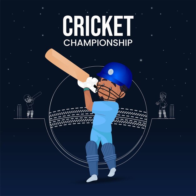 Banner design template of cricket championship