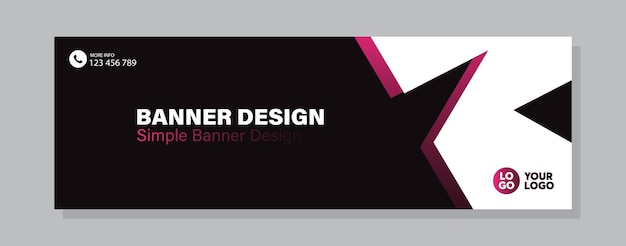 紫と黒のビジネス用のバナー デザイン テンプレート