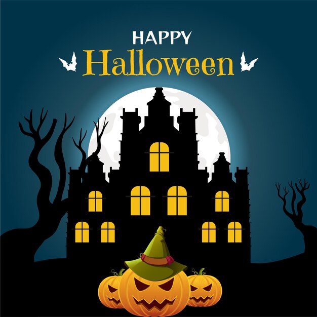 Banner design template of Happy Halloween